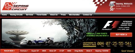 next F1 race : Malaysia April 5