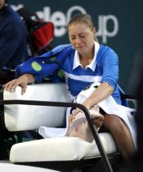 Vera Zvonereva injures ankle at Family Circle Cup